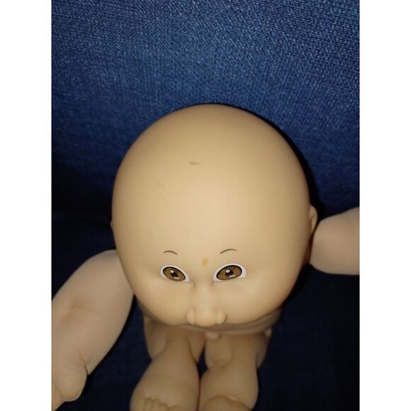 Vintage Cabbage Patch Kids Doll Dimple Brown Eyes Bald Signed 1978 1982 13" - Picture 5 of 12